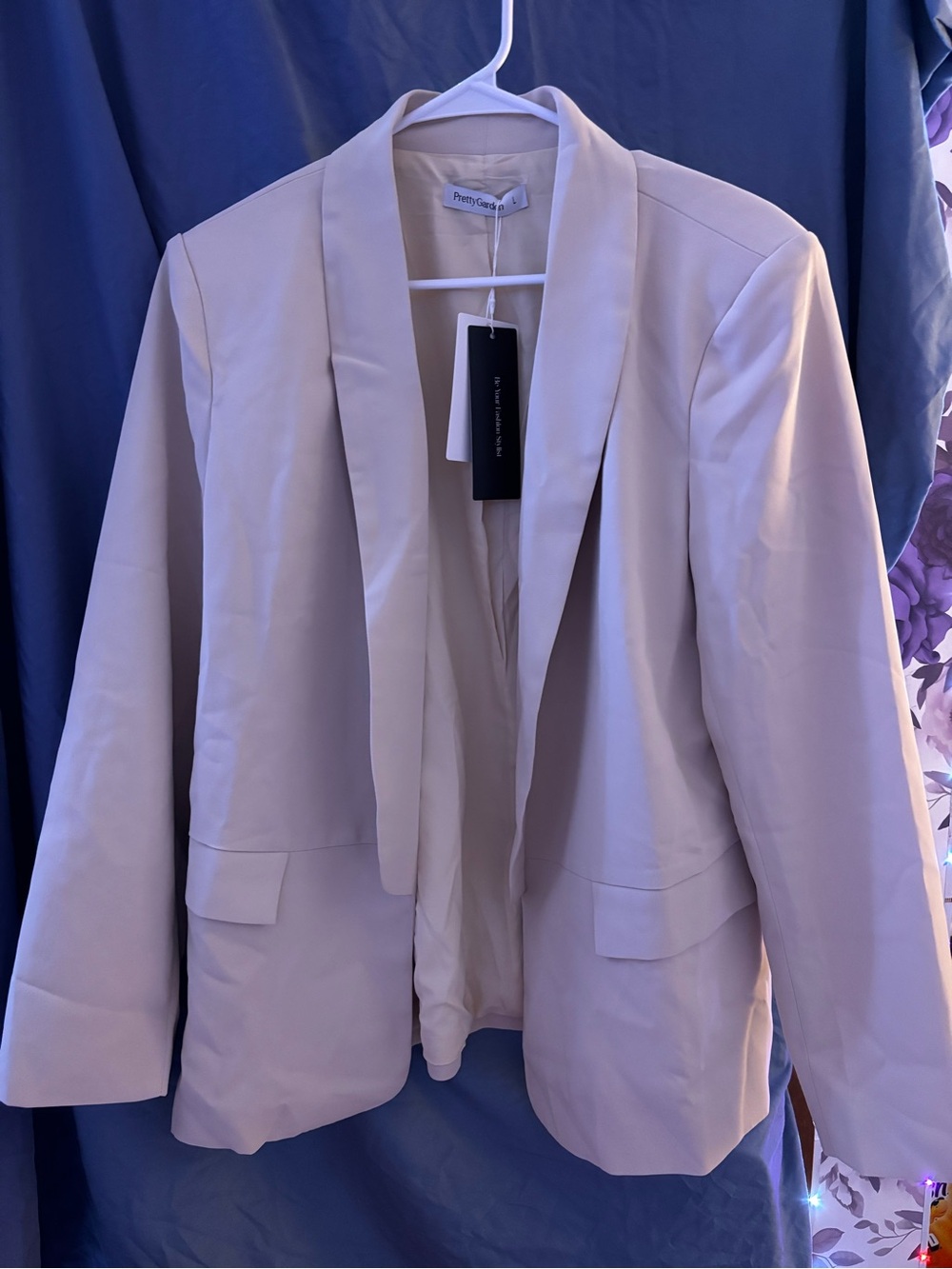 Open-Front Cream Blazer by PrettyGard